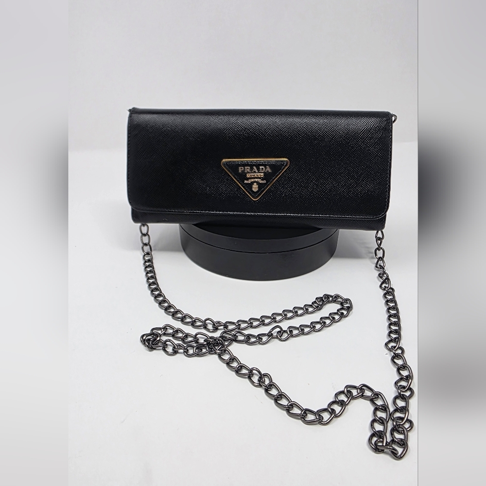 Prada Saffiano Leather Long Wallet With COA